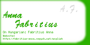 anna fabritius business card